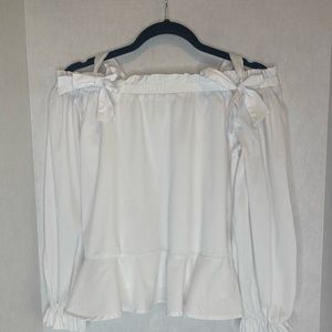 Habitual Girls Long Sleeve Top, On/Off Shoulders Ruffled Bottom & Sleeves. Sz14